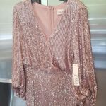 Eliza J ππ Sequin Balloon Sleeve Cocktail Dress ~ Mauve 4 NWT Photo 8