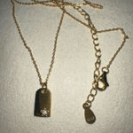 Minimalist unisex 925 Sterling silver tag charm Gold Photo 2