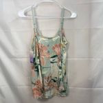 Stars Above NEW women's blue floral lace v-neck adjustable pajama tank top M Photo 6