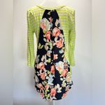 Le lis Lime Mixed Print Green & Pale Gray Striped with Navy Floral Back Panel M Photo 2