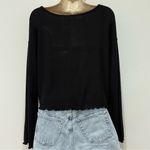 Project Social T  Black Bell Sleeve Sweater XS Oversized Lettuce Trim Whimsigoth Photo 2