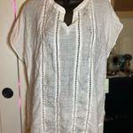 Dept222 White & Metallic Silver Embroidered V Photo 0