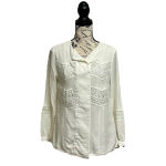 Chico's Chico’s Lace-Trim Crochet Tunic Blouse Women’s 0 (4/6) Semi-Sheer Coastal Preppy Photo 1