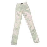 Metallic Disco iridescent cream shimmer high waist jeans. Small. NWOT Size undefined Photo 1