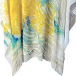 Chico's Chico’s‎ Paula Floral Poncho #570139445 Size Small/Medium Green Yellow Tropical Photo 5
