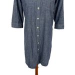 Freaks Store Blue Shirt Dress Medium Button Down Long Sleeve Casual Minimalist Photo 2