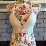 Boutique NEW White Boho Crochet Fringe Halter Crop Top Bikini Photo 1