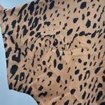Entro Black Tan Leopard cheetah Print Blouse m short sleeve casual oversized Photo 4