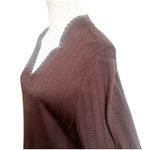 Ming Wang Knit Top Womens Large Brown Acrylic 3/4 Sleeve Studded Tunic Photo 5