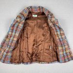 Y2K Women's Tweed Wool Coat Small Multicolor Italian Made Verde & Mela Vintage Blue Photo 6