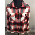 B.B. Dakota Steve Madden Plaid Boxy Shacket Jacket Red Large L Photo 1