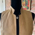 NWT V Cristina Cognac Faux Leather Peplum Vest S Photo 1