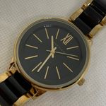 Anne Klein Ann Klein women watch 37mm round gold black tone Ak1412 quartz size 6.5” running Photo 1