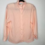 Vintage Peach Pink Blouse Sz Small? Wave Crinkle Front Made in USA Photo 4