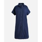 J.Crew Short Sleeve Baird McNutt Irish Linen Shirtdress Navy Blue Size Medium Photo 1