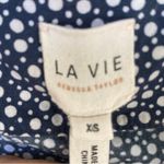 Rebecca Taylor La Vie “Nouvelle” navy polka dot button down blouse XS Photo 7