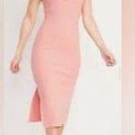Old Navy NWT Fitted Rib-Knit Halter Midi Dress small peach Photo 1