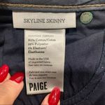 Paige Women’s 24 Jeans Skyline Skinny Low Rise Twilight Dark Denim Blue Stretch Photo 5