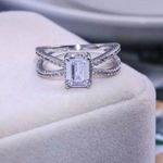 Handmade Sterling Silver Square Cut Ring. S925 Photo 3