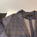 Liz Claiborne Liverpool Los Angeles Navy Khaki Plaid Boyfriend Blazer Open Front Women’s 2X Photo 7