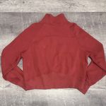 Boutique Stand Collar Half Zip Sweatshirt Women XL Rust Ribbed Thumbhole Photo 4