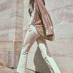 Free People NWT $78 Sea Salt In My Feelings Velvet Crop Slim Flare Pants L Photo 0