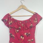 ZARA  Dress Red Floral Off Shoulder Size S Cocktail Beach Festival Boho Y2K Photo 4