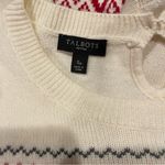 Talbots Cute creamy chevron stripe  cashmere blend crew neck sweater classic soft Photo 7