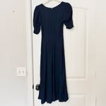 Reformation Matin Midi Dress Navy Blue Photo 5