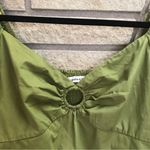 Abercrombie & Fitch Puff Sleeve Poplin O-Ring Top in Green Small Photo 4