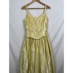 VTG 90s Jessica McClintock Gunne Sax Prom Ball Gown Yellow Satin Corset Size 8 Photo 11