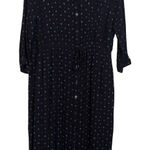 Mauvette Shirt Dress Blue Print 3/4 Sleeve Boho Button Down‎ Size XL Office Prep Photo 0