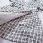 ZARA Tweed Plaid Cutout Dress w/ Ball Knot Buttons V-Neckline Photo 11