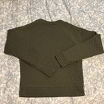 Quilted Crewneck Sweater in Olive Green Photo 3
