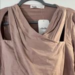 Elodie  Dusty Rose Draped Crop Top Photo 4
