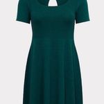 Torrid  Emerald Green Short Sleeve Sweater Skater Dress Sz.4 NWT Photo 3