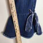 Gianni Bini  Delia Med Wash Flare Cropped Raw Waist & Hem Bow Tie Boho Jeans Sz S Photo 5