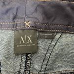 Armani Exchange Medium Wash Mid-rise Frayed Hem Denim Shorts Photo 8