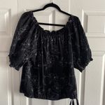 Peter Nygard  Women's 14‎ Black Floral Embroidered Peasant Boho Top Blouse Photo 0