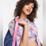 Nike Womens Size M Tie-Front Mesh Crop Top Floral Pastel Y2K Vaporwave Aesthetic Photo 1