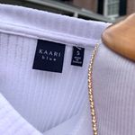 Kaari Blue  White Flutter Babydoll Top S Photo 5