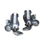 New Mid Century Lisner Silver Tone Clip On Earrings Designer Costume Jewelry Photo 6