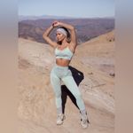 Bo+Tee  Inner Strength Sage Green Workout Set Sports Bra and Matching Leggings Photo 1