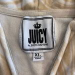 Juicy Couture  Cream‎ and White Zip Up Crop Hoodie Sweatshirt size XL Photo 2