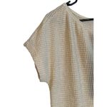 SheIn Beige Waffle Knit Short Sleeve Casual Blouse Women Sz S Photo 3