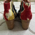 Miss Albright Anthropologie Fabric 3” heel Booties, size 7.5 Red Photo 8