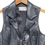 MUSĒE x L.A. ROXX VTG Women’s Black Leather Zip front Biker Moto Vest Size M Photo 1