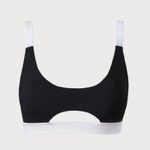 BERLOOK Contrast Trim Bikini Top ONLY 68 Black Size M Photo 5