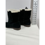 Sole Society Woman’s Black Suede 8.5m Pull On Shearling Cuff Ankle Bootie Photo 3