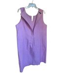 Talbots Embroidery Linen Blend Shift Dress Sleeveless Lilac Photo 4